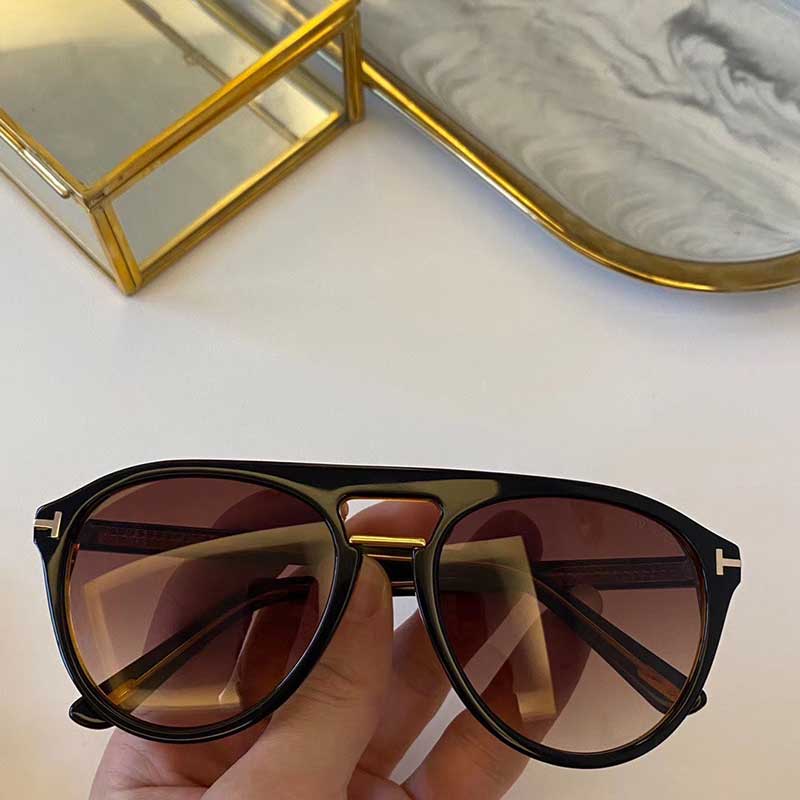 

TF sunglasses new designer sunglasses oval frame popular metal glasses men designer glasses top quality uv400 glasses 0697 with original box, White;black