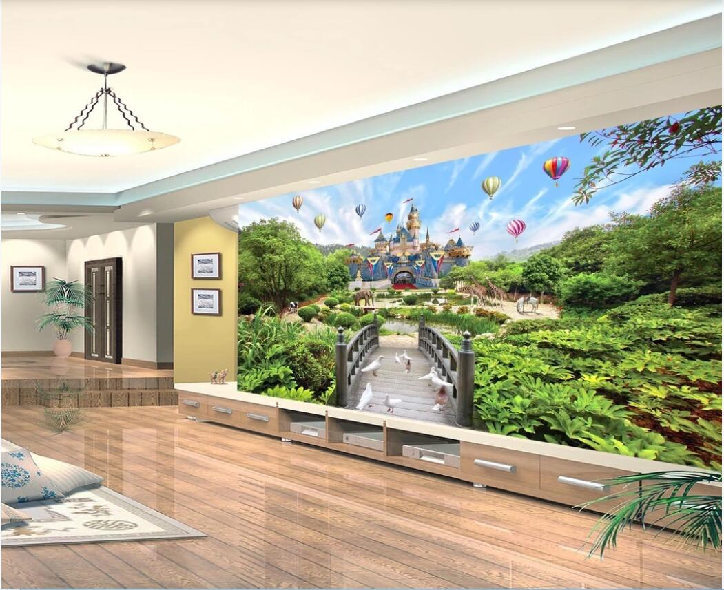 

3d wallpaper custom photo murals Ultra high definition fantasy wonderland castle animal world children's room wallpaper for walls 3 d, Non-woven fabric