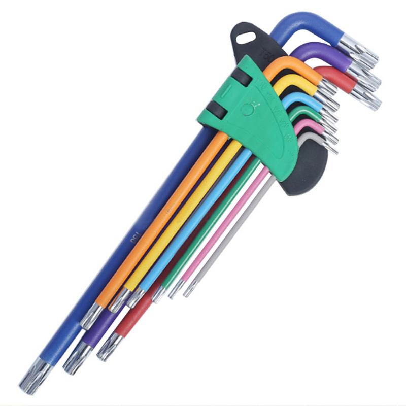 

The Best' 9pcs Allen Wrench Hex Key Set Folding Hex Key Wrench High Hardness Tool Set Car Repair Tools 889