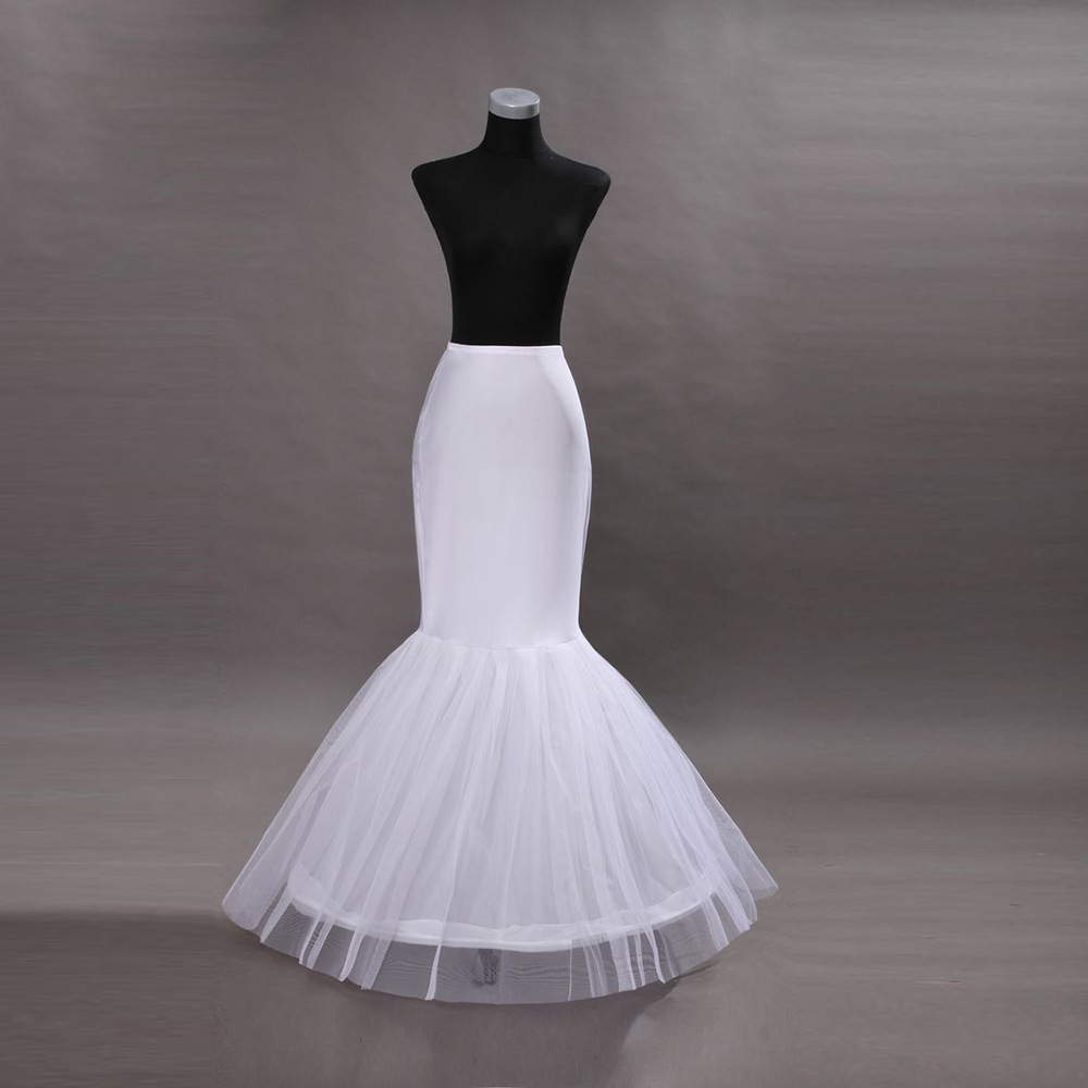 

White Mermaid Bridal Crinoline Wedding Petticoat Slip Ruffle UnderSkirt Fishtail Petticoat for Special Occasion Fishtail Wedding Dresses