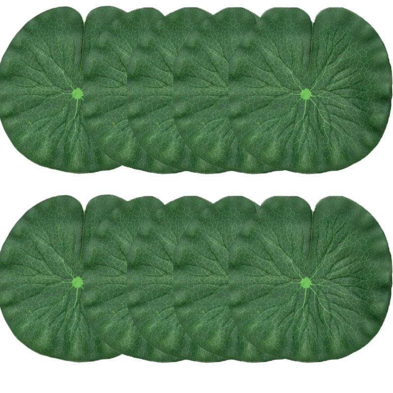 

20CM Artificial Floating Foam Lotus Leaves Fake Foliage Pond Decoration Pack of 10, Green