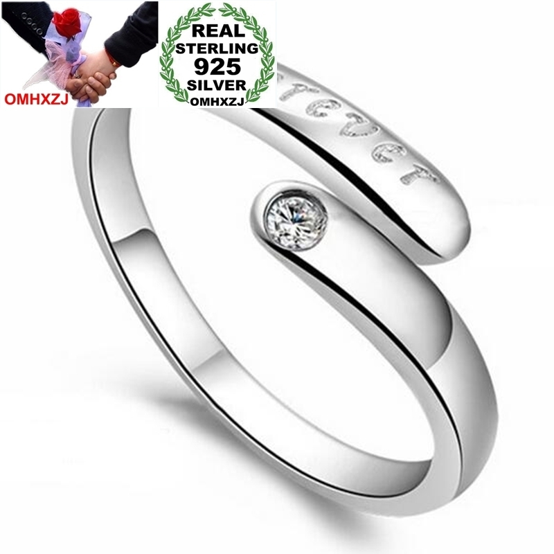 

OMHXZJ Wholesale Fashion Romantic Forever diamond 925 Sterling Silver open adjust female for Woman Man Ring RG13