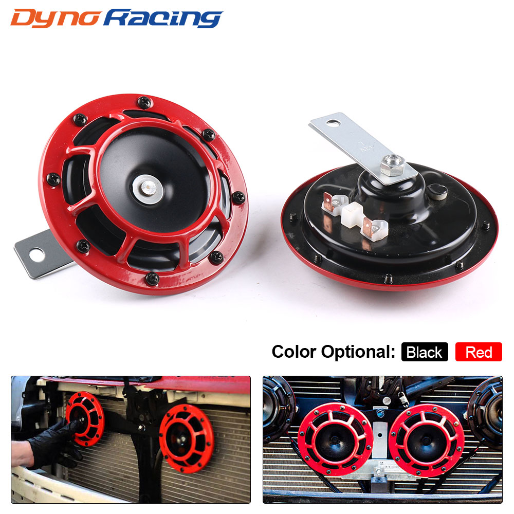 

Red/Black Hella Super Loud Compact Electric Blast Tone Air Horn Kit 12V 115DB For Motorcycle Car 2pcs/set