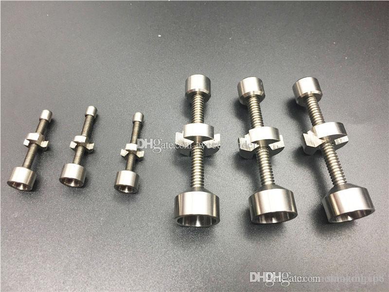 

Double there 9mm & 14mm & 18mm Adjustable Grade 2 Domeless Titanium Nail Fits female joints for Hookah glass bongs glass water pipe