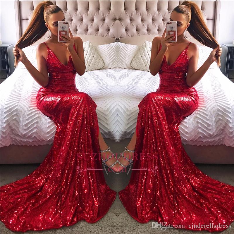 champagne and red dress