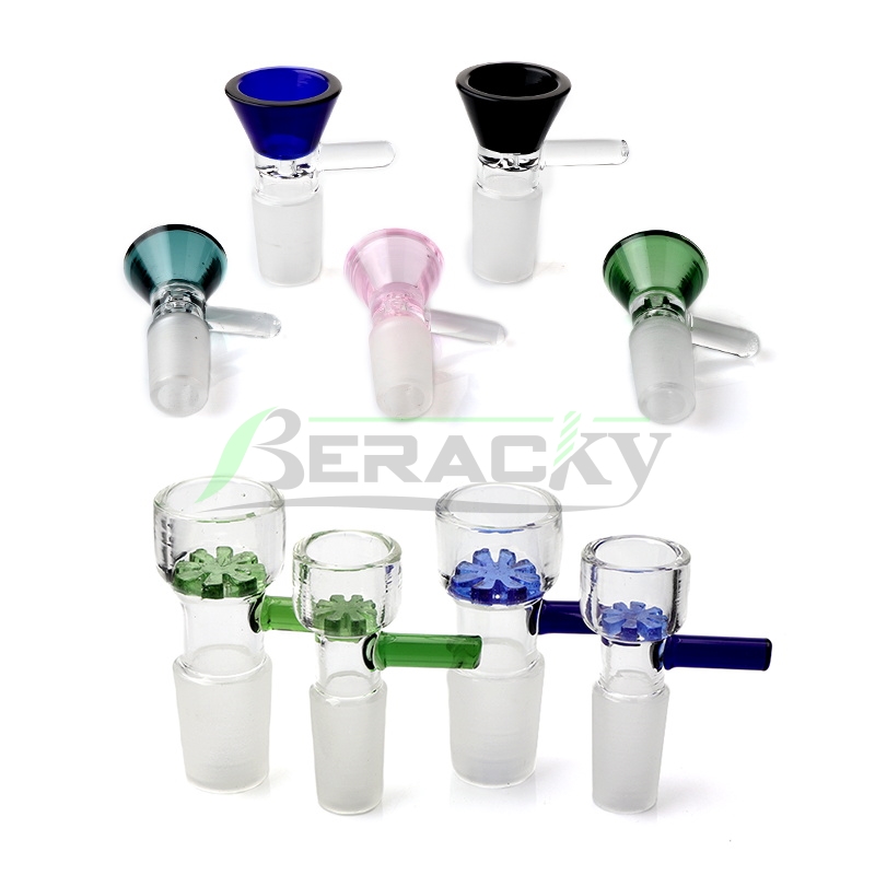 

Wholesale Funnel Snowflake 14mm 18mm Male Glass Bowls Smoking Bowl Piece Accessories For Tobacco Glass Bongs Oil Dab Rigs Water Pipes