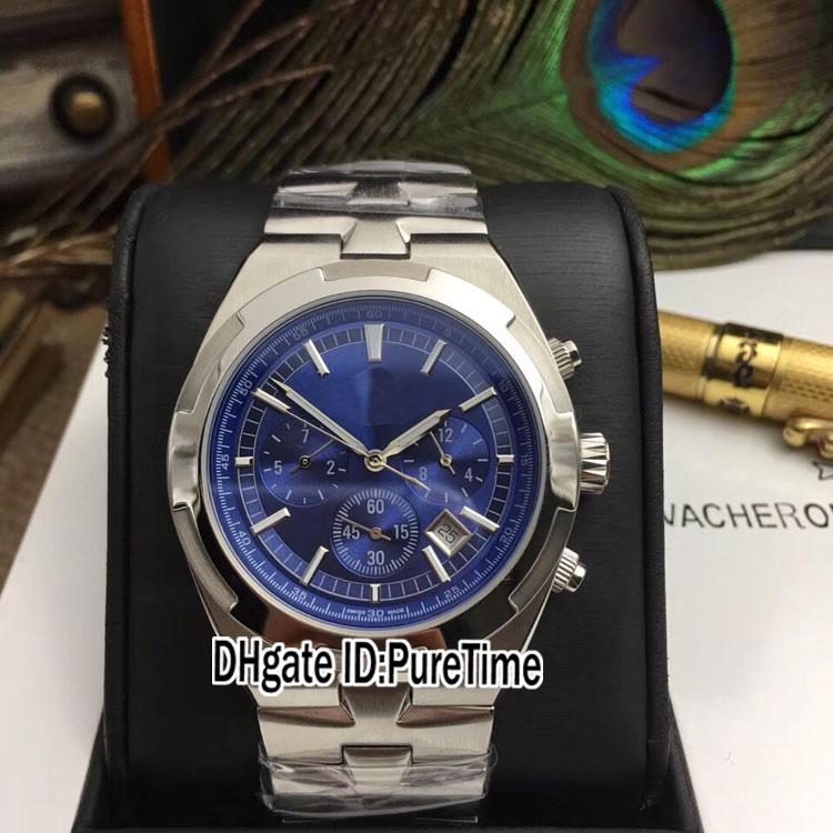 

New Overseas 5500V/110A-B148 Steel Case Blue Dial Automatic Mens Watch 8 Color Sports Watches Stainless Steel High Quality 41a1, Vc-a41g (5)