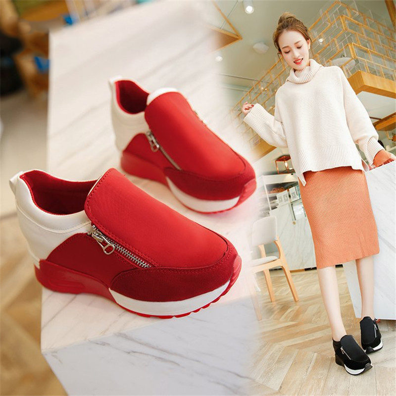 

Hot Sale-New High Heel Leisure Platform Shoes Height Increasing Shoes, Black