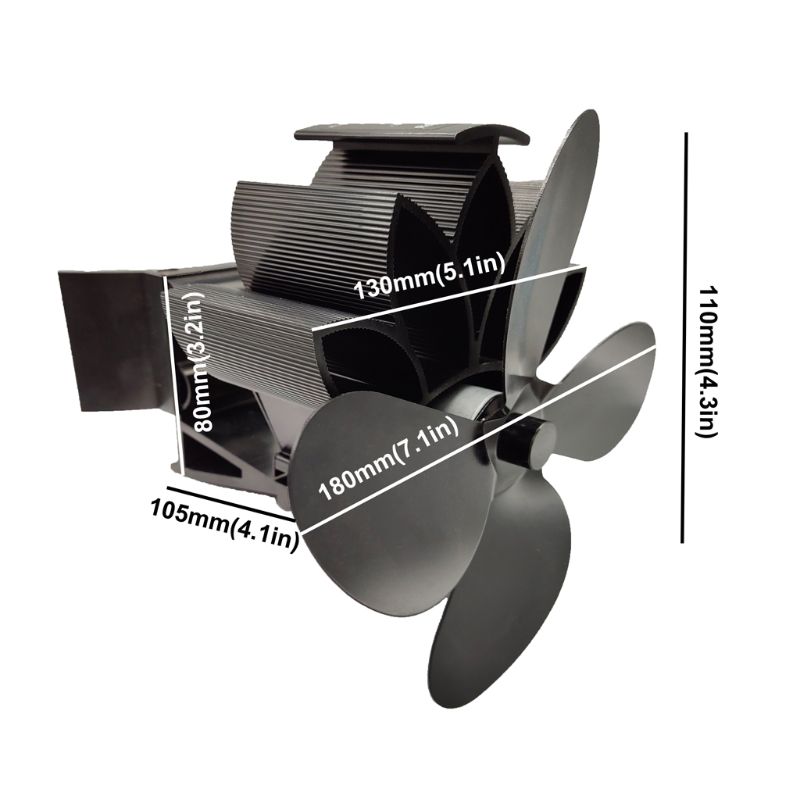 

4 Blades Heat Powered Fireplace Stove Hanging fireplace Fan