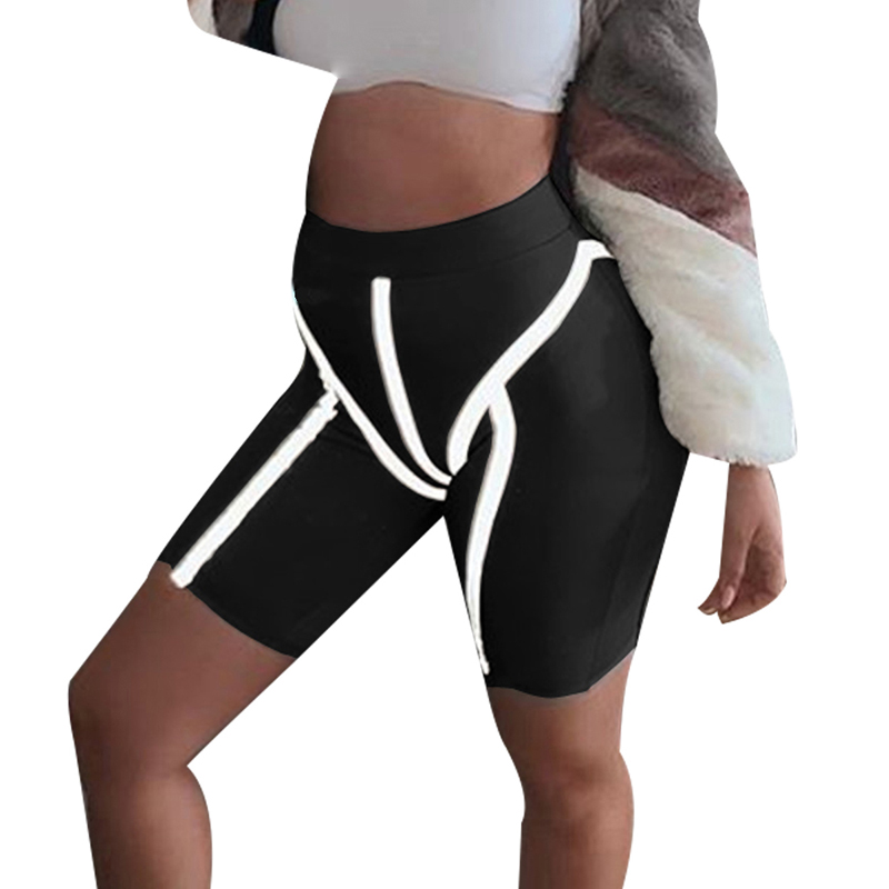 

Women Shorts Stretch Biker Bike Shorts Workout Sport Jogging Leggings Knee Length Running Bottoms Yoga Pants Sportswear, Black