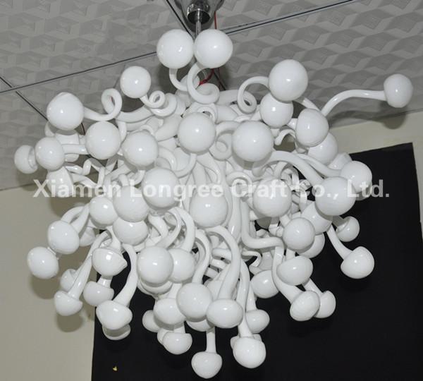 

Style Modern Art Lamp White Chandelier AC 110V 240V Handmade Blown Glass Pendant Lamps Home Decor LED Chandeliers