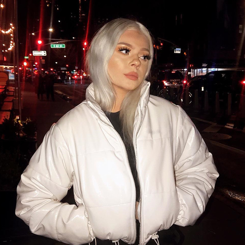 

Women Coats and Jackets Winter Wear Crop Puffer Jacket Bubble Coat Parka Ladies Outerwear Black White V191209