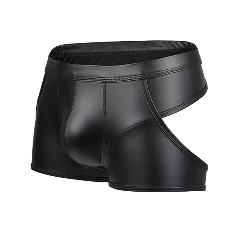 Sexy Lingerie Men Sexy Boxer Shorts Pu Leather Underwear Gay Panties ...