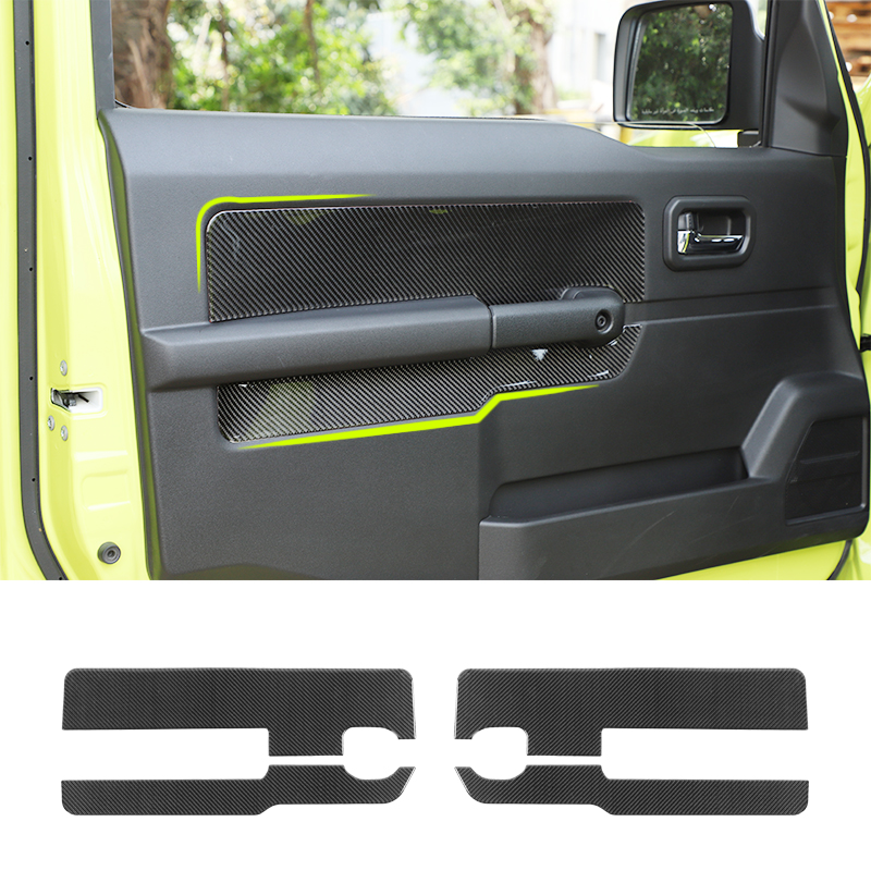 Poignée intérieure de porte de voiture, décoration latérale en Fiber de carbone pour Suzuki Jimny 2019 UP, accessoires d'intérieur de voiture