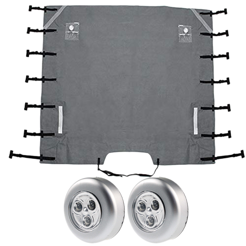 

Caravan Front Towing Cover,Universal Caravan Protector Covers Accessories with 2 LED Lights for RV Motorhome