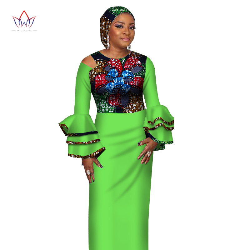 

Vintage Dress 2018 New Style African Dresses for Women Vestidos Speaker sleeve African Clothing Dashiki Party Dresses WY2702, 16