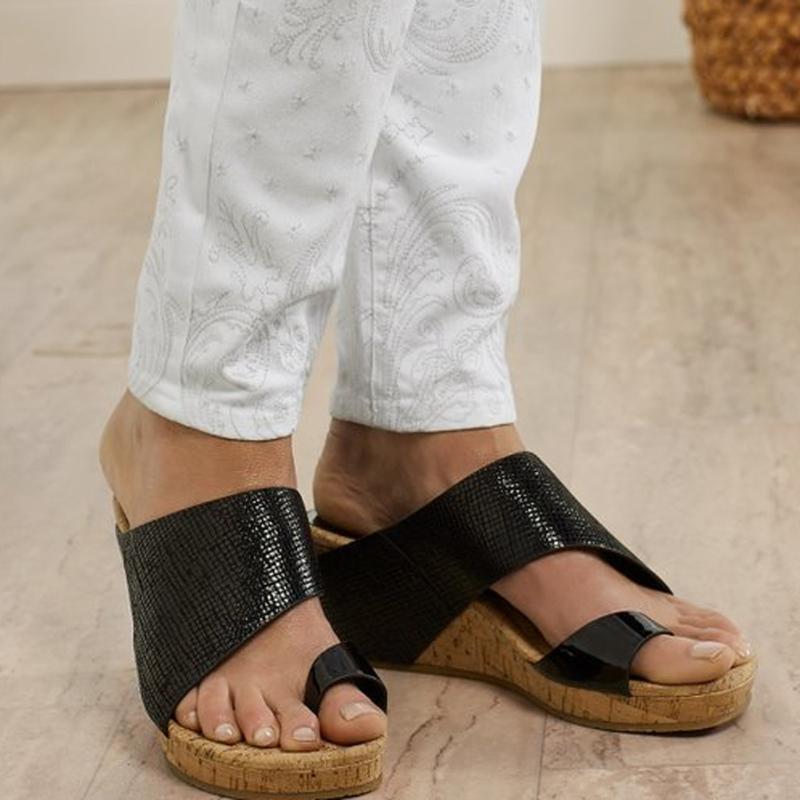 

SAGACE 2020 fashion Women Solid Summer Sandals Slipper Outdoor Flip-flops Wedge Shoes Female Slipper women High Heels Slippers, Bk