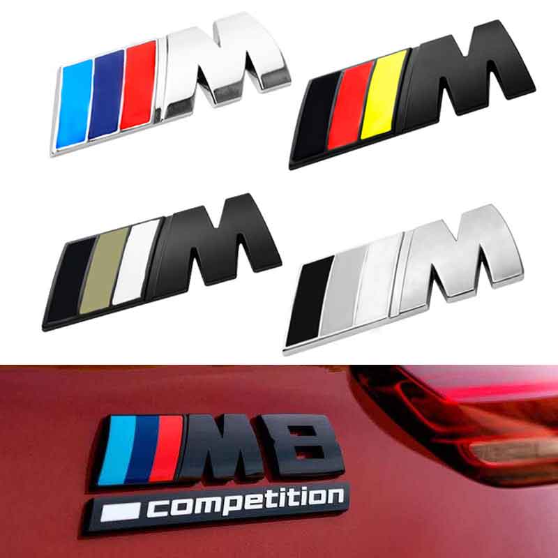 

8cm*3cm Large Car Sticker ///M Power M Emblem Badge Decals 3D Stickers For BMW e36 e39 e46 e60 e87 e92 e30 f10 f20, Black