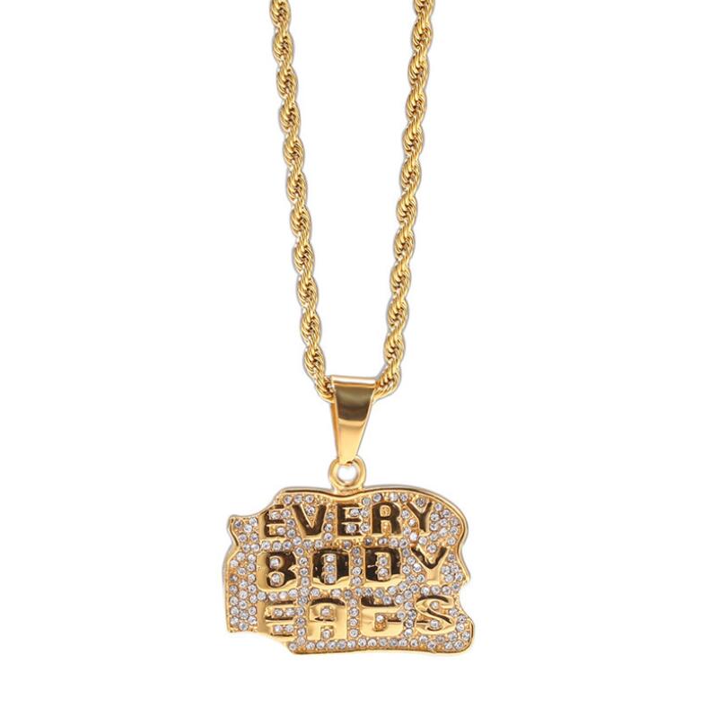

Hip hop personality Chaoren street dance nightclub neck accessories necklace pendant wholesale new stainless steel necklace