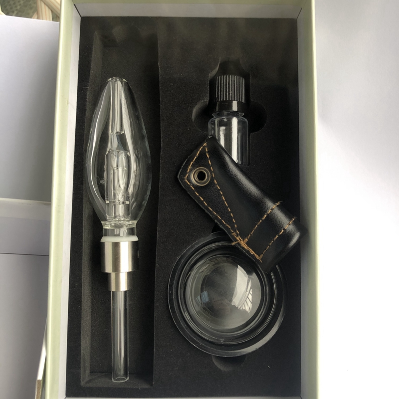 

510 Mini Clear Glass Water Pipe Bubbler Kit With 510 Quartz Banger Titanium Tips Glass Water Bongs Smoking Pipes