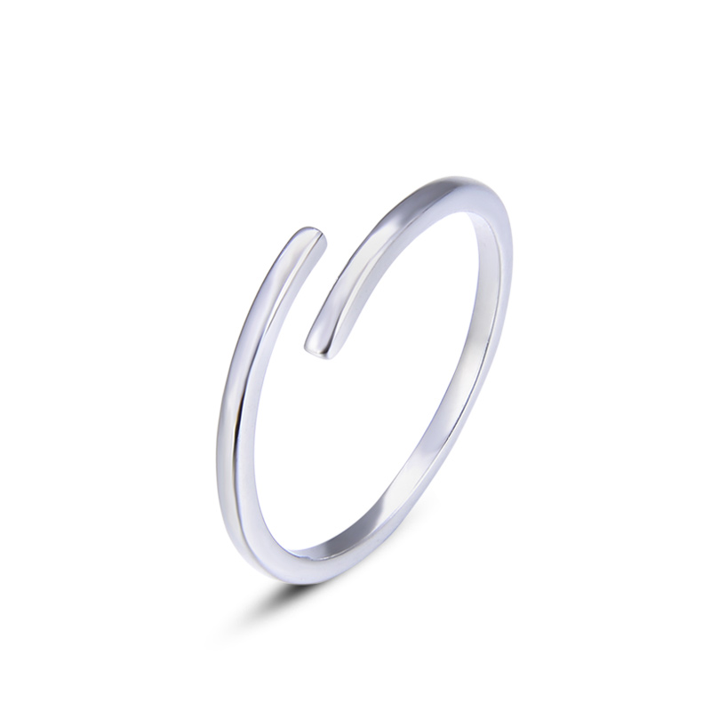 

Cluster Rings Wholesale Ring For Women Jewelry Sterling Silver Plain Hand Smooth Open Tail Female Wedding With Box