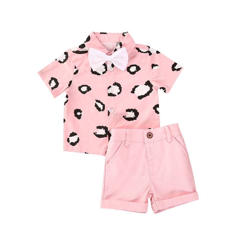 

PUDCOCO Newborn Baby Boy Summer Clothing Set Print Short Sleeve Shirt Shorts Pants 2Pcs Gentleman Outfits 0-3T, As pic