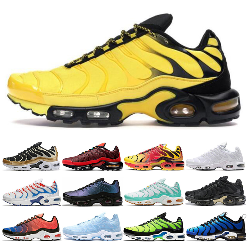 

tn plus men running shoes frequence pack fade blue hero volt triple white black mens trainers sports sneakers size 4045, Habanero red