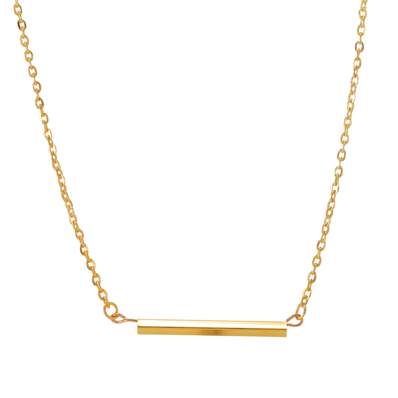 

Minimalist Bar Necklace Horizontal Simple bar Chain for Women silver tone gold tone necklace
