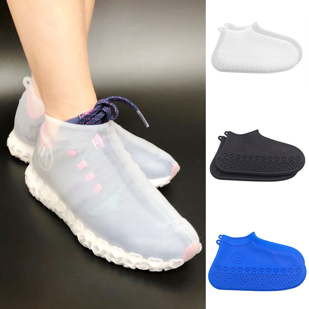 

Recyclable Silicone Overshoes Reusable Waterproof Rainproof Men Shoes Covers Rain Boots Non-slip Washable, White