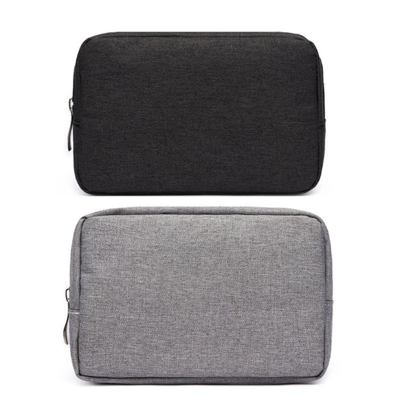 

Unisex Lightweight Travel Cosmetic Makeup Bag Multi-use Digital Earphone Organizer USB Flash Drives Toiletry Storage Handbag, Black