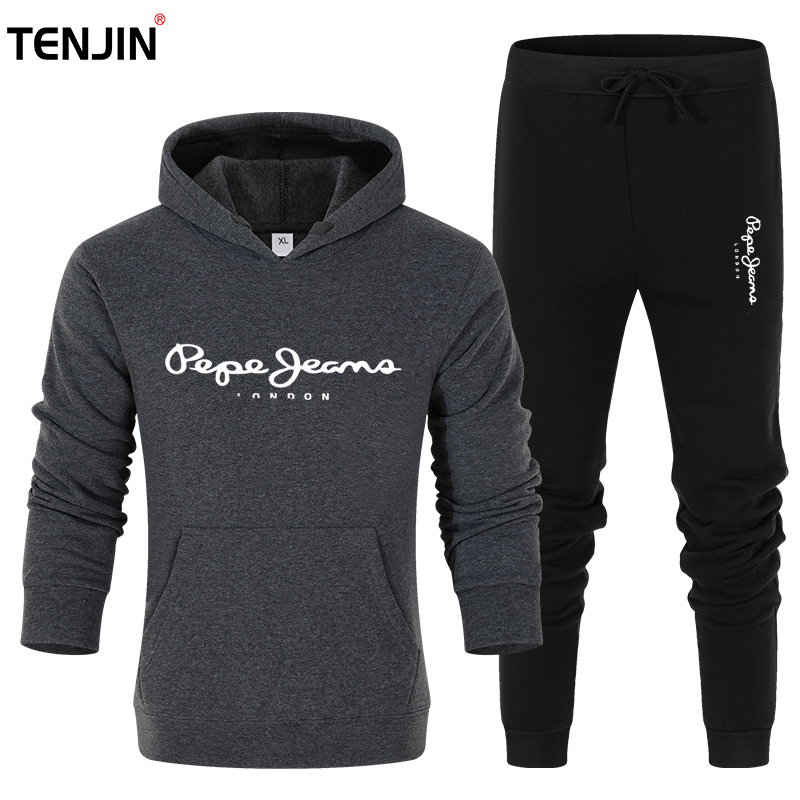 

New brand Tracksuit Fashion hoodies for Men Sportswear Two-piece sets of thick hooded Fitness Clothing Suit street clothing