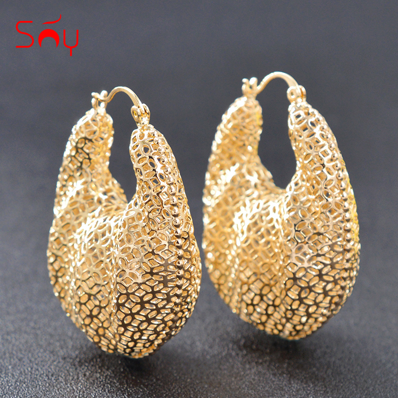 

Hoop & Huggie Sunny Jewelry Copper Findings Big Earrings For Women Fashion Party Wedding Gift Selling