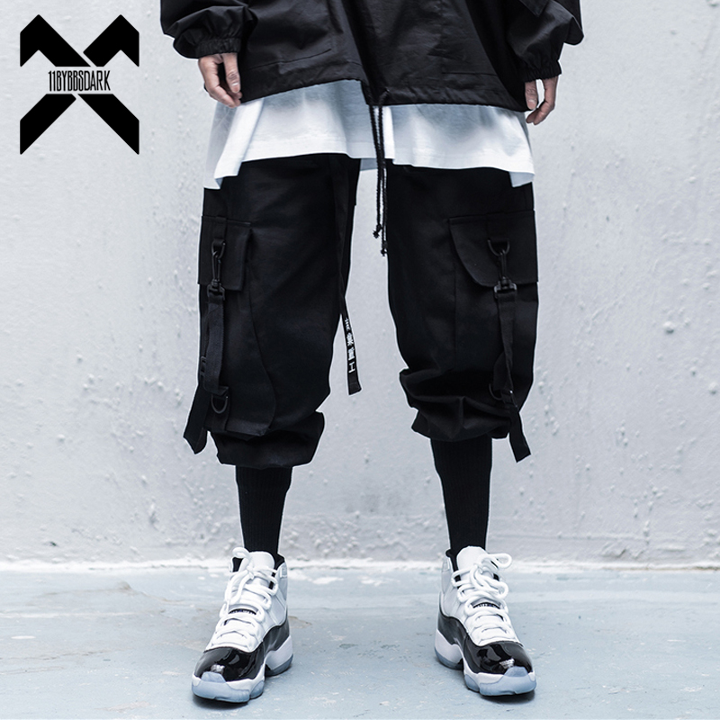 

11 BYBB'S DARK Hip Hop Tactical Cargo Pant Men Streetwear Sweatpants Mens Joggers Black Ankle-length Pants Multi-pocket BB015