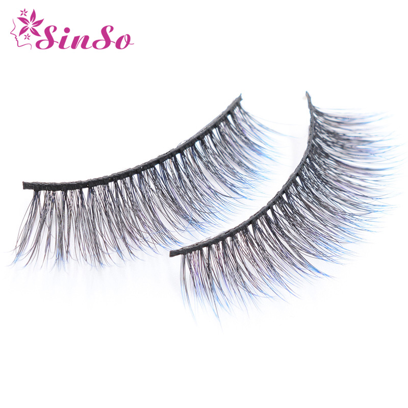 

SinSo Eyelashes 3D Mink Eyelashes Crossing Mink Lashes Hand Made Full Strip Eye Lashes 8 Styles naturais Colorful False EyeLash
