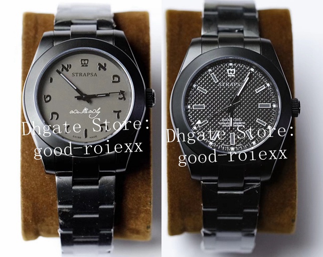 

39mm Mens Automatic Miyota 8215 Movement Watch Arab X fragment Design Bampord Watches Black Pvd Steel 116400 Sapphire Sport Men Wristwatches