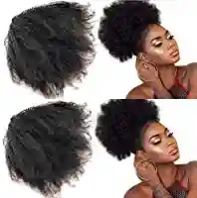 

short hair drawstring ponytail natural big afro puff clip in human hair ponytail sleek ponytail 8A Grade for sale