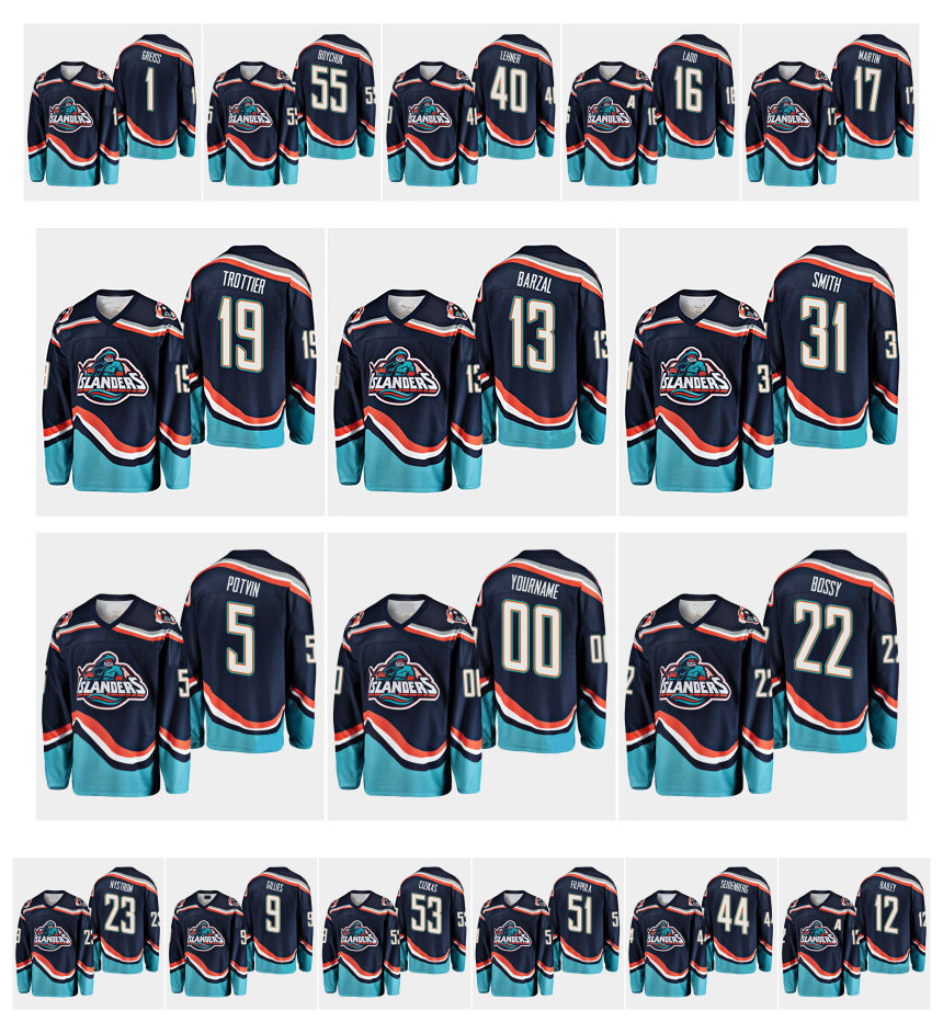 

1995 Vintage New York Islanders Jersey 12 Josh Bailey 13 Mathew Barzal 16 Andrew Ladd 5 Denis Potvin 19 Bryan Trottier 31 Billy Smith Hockey, As pic