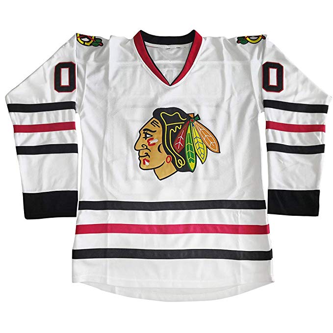 

Wholesale Clark Griswold Blackhawks Jersey Classic V Neck 00 National Lampoons Vacation Movie Costume white Hockey Jerseys Blackhawks Christmas Vacation Gift