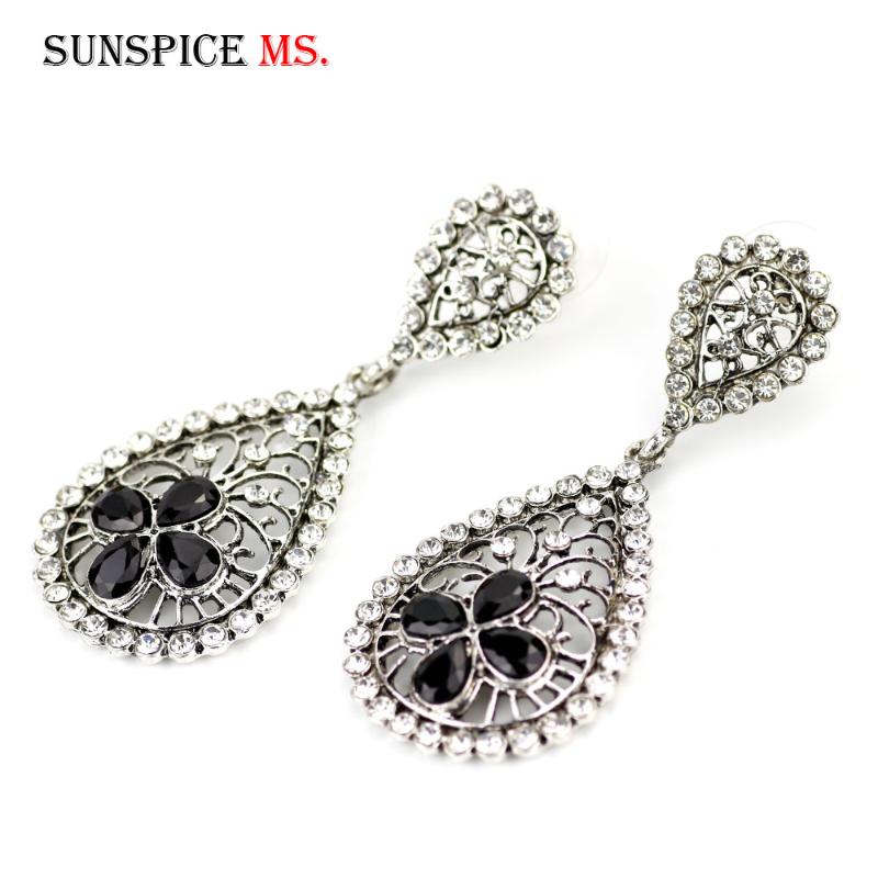 Big long Rhinstone Creux Goutte Dangle Boucles d/'oreilles Chandelier Bohème Bijoux