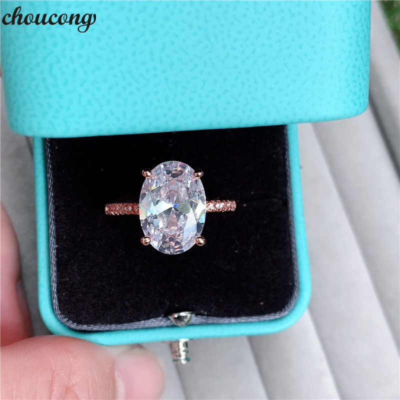 

Wedding Rings Choucong 2021 Fine Promise Ring 925 Sterling Silver Oval Cut 4ct Cz Engagement Band For Women Party Jewelry