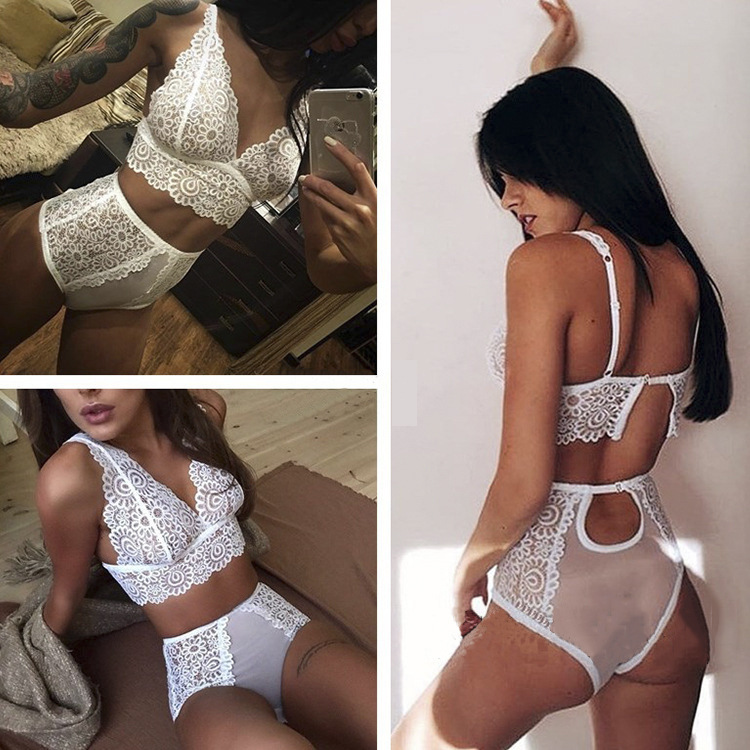 

2pcs/Set Seamless High Waist Sexy Perspective Open Underwear Thin Lace Bra Panties Set Plus Size S-XL Red Bralette For Women Hot, Qq-lan
