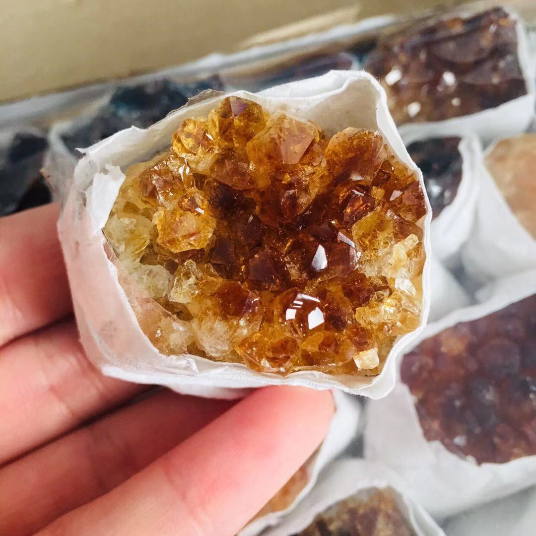 

1PC Natural Citrine Quartz Crystal Cluster Druzy meditation reiki healing chakra rough crystal specimen flower home decoration