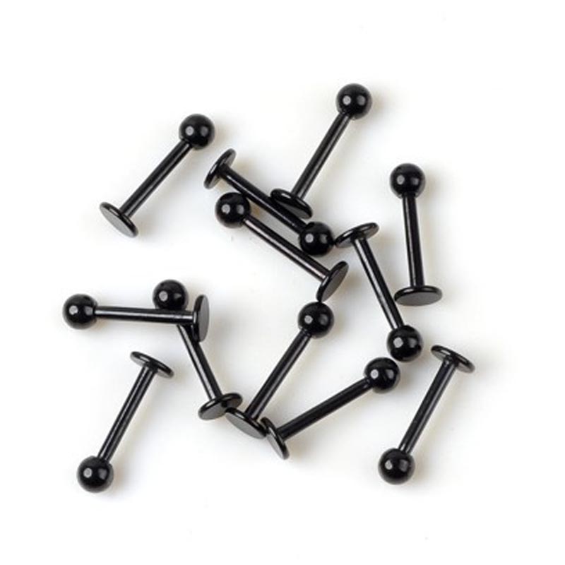 

Trendy Lip Ring 16G Black Stainless Steel Lip Ring Ball Stud Chin Piercing Bars Body Piercing Jewelry