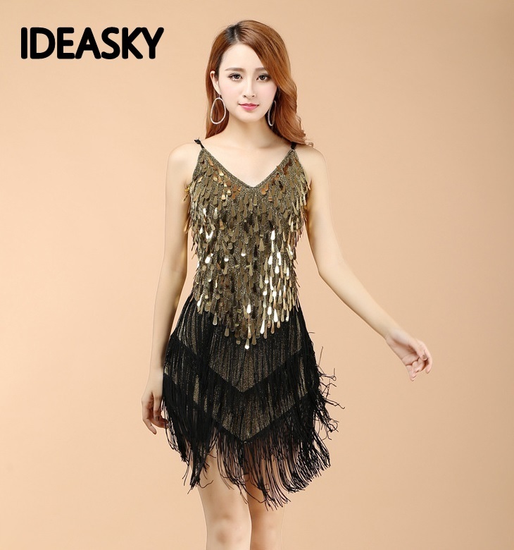 

ballroom dancing tango dresses salsa latin dance dress women black adult competition sale costume fringe red sequin cha cha, Blue