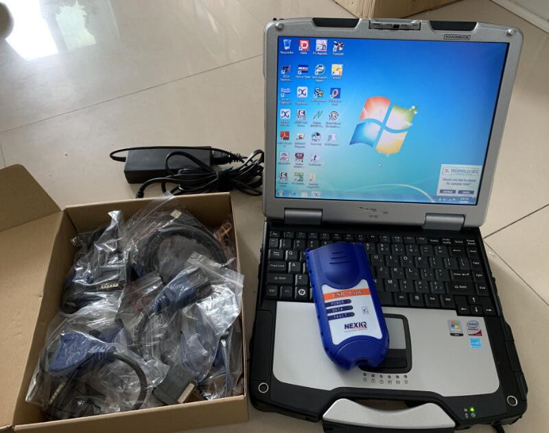 

125032 heavy duty truck diagnostic tool service manuals repaire software with laptop cf30 touch screen computer scanner full set