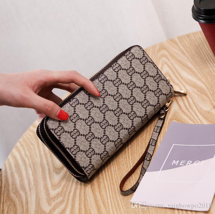 

Factory wholesale women bag multis functional double printed longs purses fashion leather men and womens pursess multi card fashions long purse, Grey1(printing box )