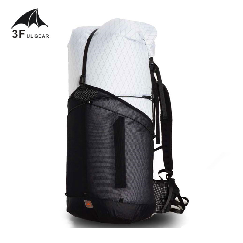 

3FULGEAR New 55L Large XPAC Climbing Backpack Outdoor Ultralight Frame Less Packs Bags Lightweight Durable Travel Camping Hiking, 55l xpac black s