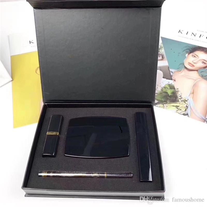 

Famous 4 in 1 makeup set Kollection matte lipstick eyeliner face powder mascara eye liner make up kit