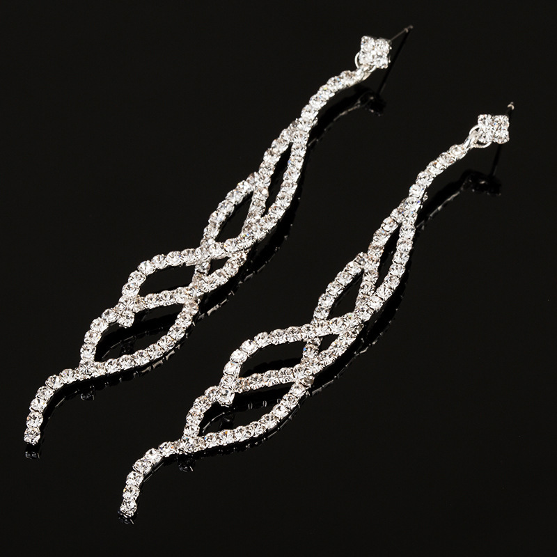 

Exaggeration Nightclub Earring Eardrop Fully-jewelled Overlength Fund Woman Tassels Earrings Earring