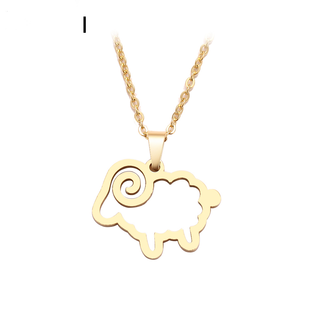 

Jewelry Gift Genuine Stainless Steel Necklace For Women Man Cute Sheep Cross Gold And Silver Color Pendant Necklace Engagement Jewelry